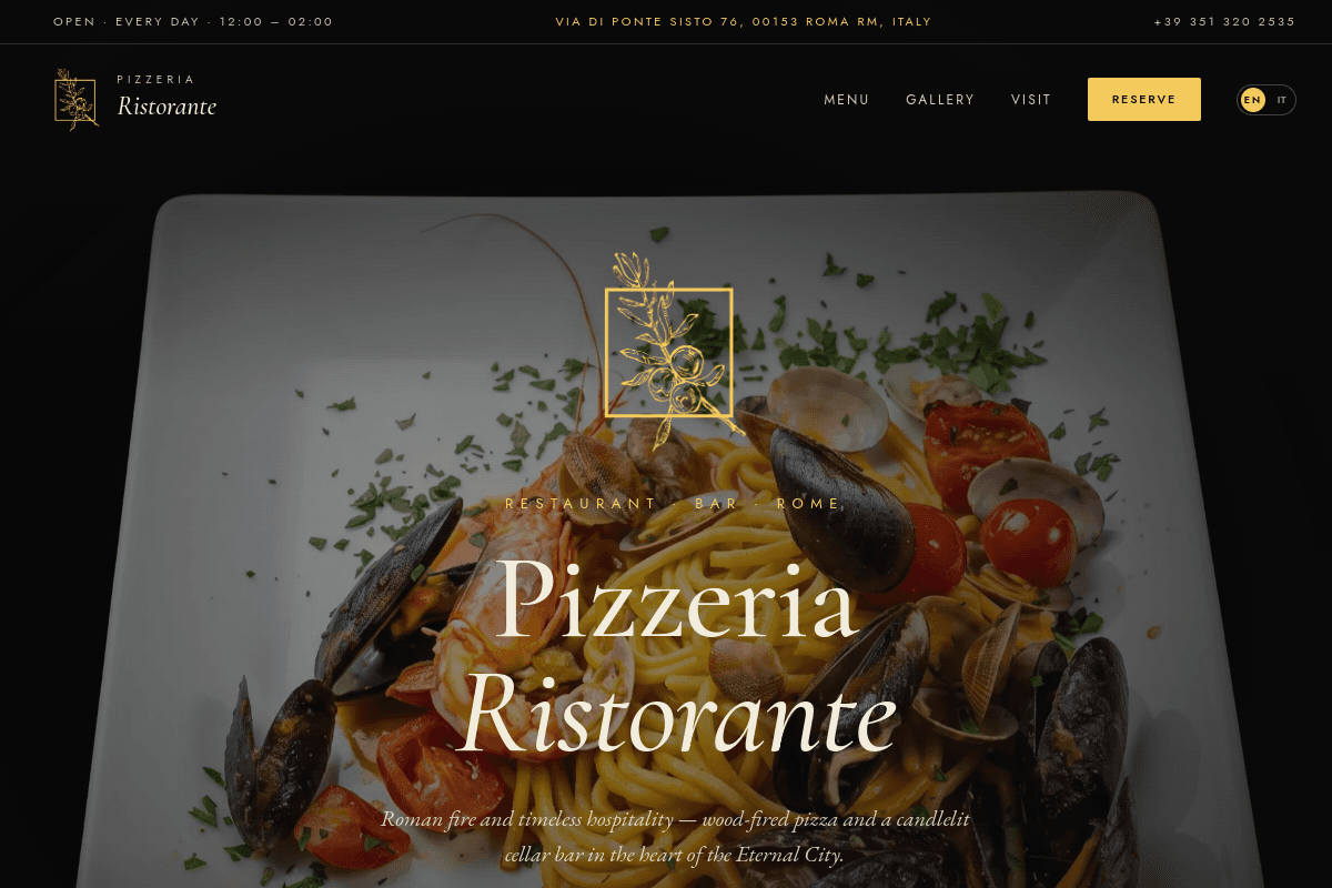 Pizzeria Ristorante — website